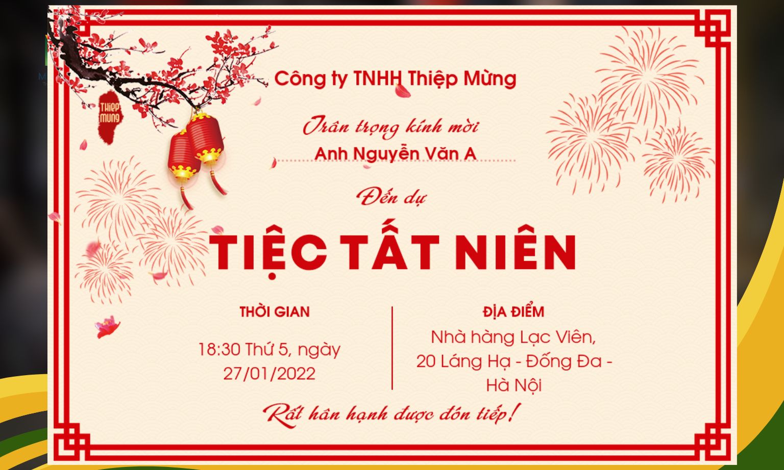 15+ Mẫu Thiệp Mời Tất Niên Công Ty Đẹp, Chuyên Nghiệp