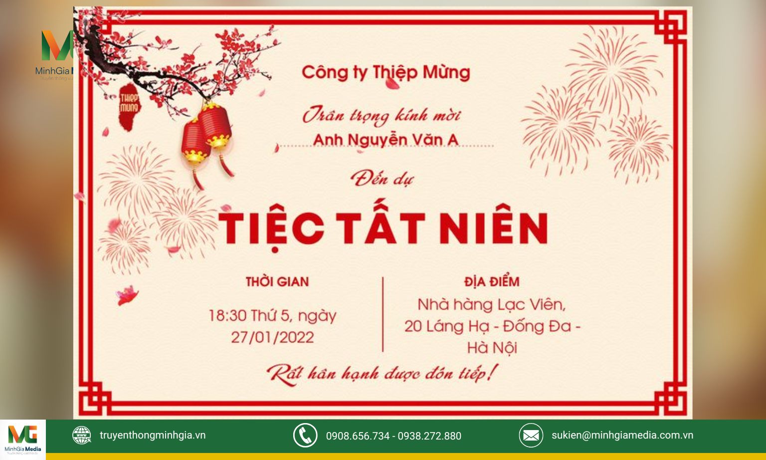 +10 Mẫu Thư Mời Tất Niên Cuối Năm hay và ý nghĩa nhất