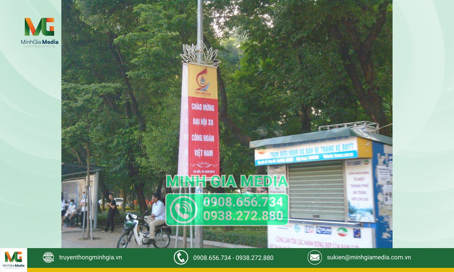 treo phướn, treo băng rôn (3) kích thước cờ phướn
