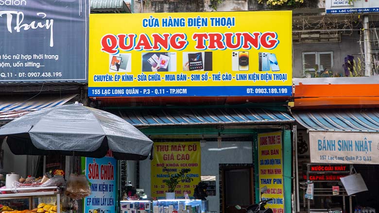 bienbatquangcaocuahangdienthoai Biển bạt quảng cáo cửa hàng điện thoại